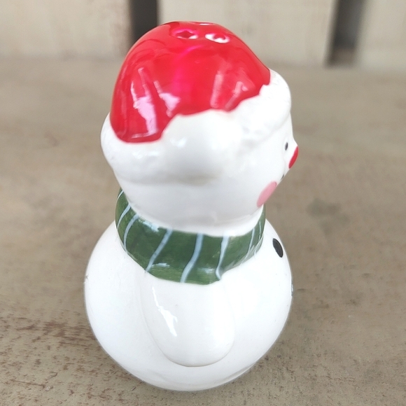 Vintage 90s Earthenware Mr Snowman Pepper Shaker Hand Painted Replacement Shaker - Picture 6 of 10